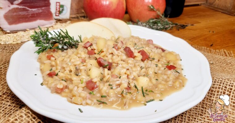 ORZOTTO MANTECATO CON SPECK E MELE