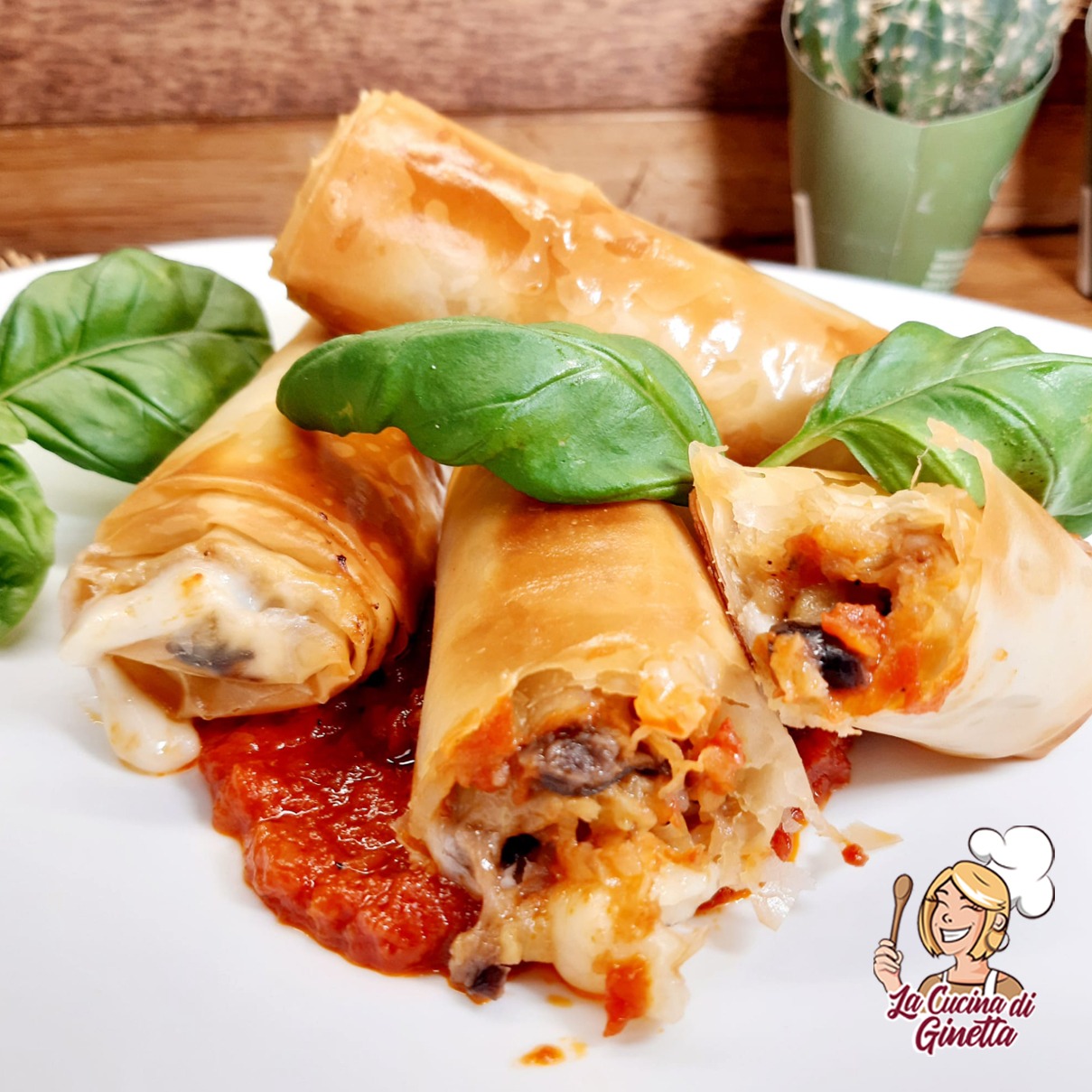 parmigiana in cannoli di pasta fillo