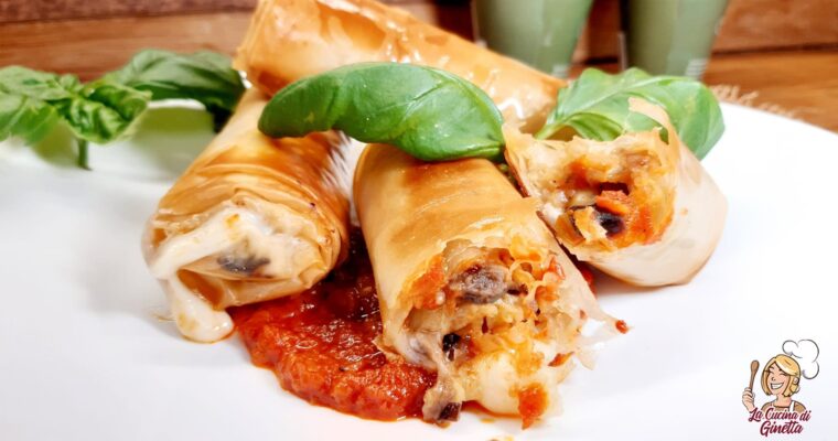 PARMIGIANA IN CANNOLI DI PASTA FILLO