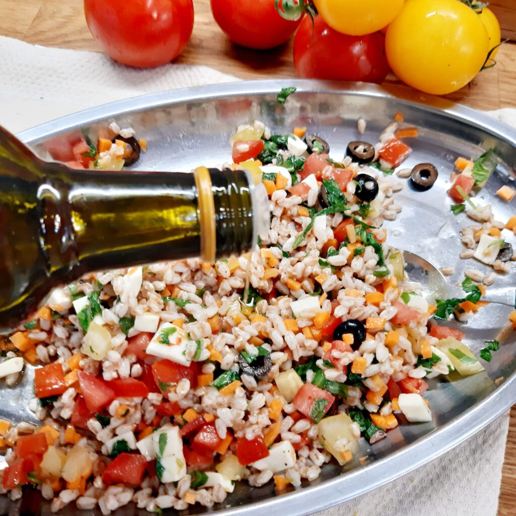 insalata di farro ai sapori dell'orto