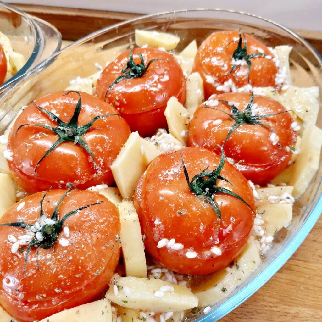 pomodori con riso e patate