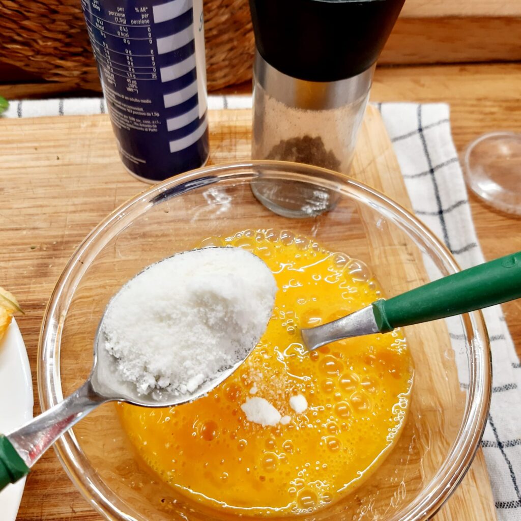 frittata di fiori di zucca farcita