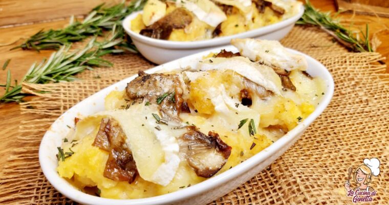 POLENTA AL COCCIO CON FUNGHI E TOMINO FUSO