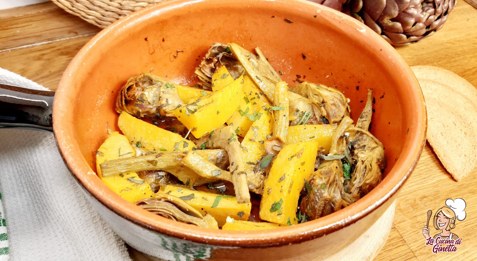 tegame di carciofi e patate allo zafferano