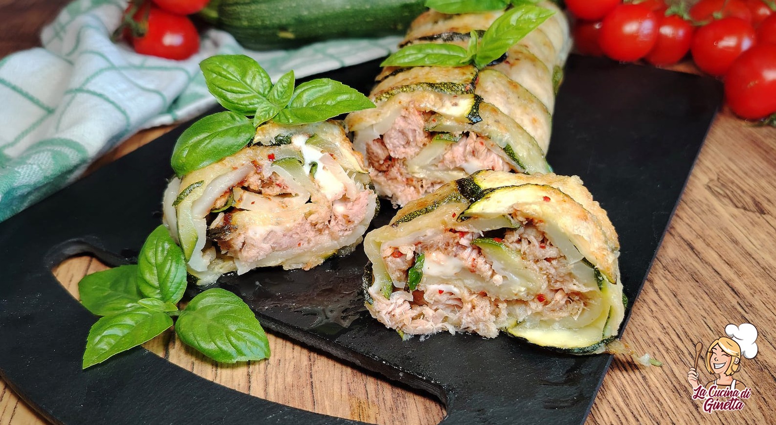 ROTOLO DI ZUCCHINE CON FORMAGGIO E TONNO - La Cucina di Ginetta
