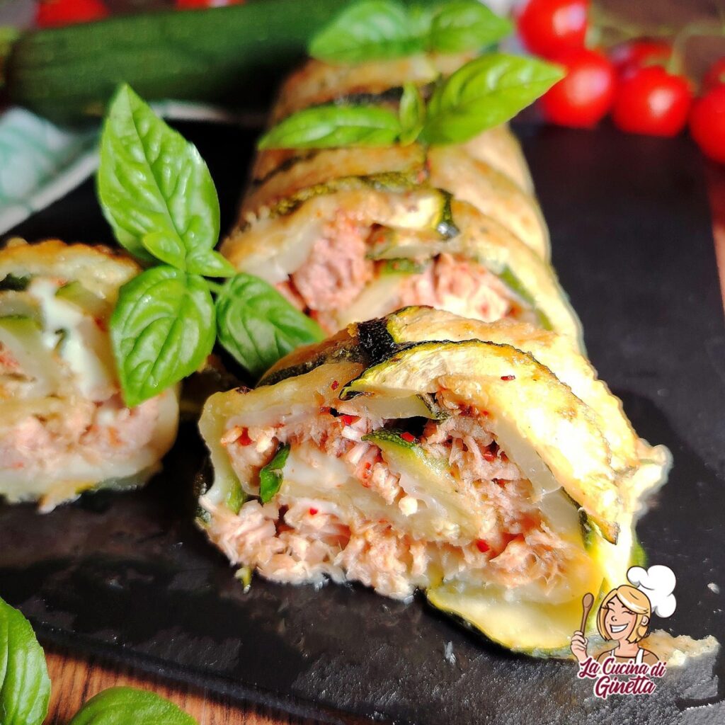 rotolo di zucchine con formaggio e tonno